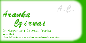 aranka czirmai business card